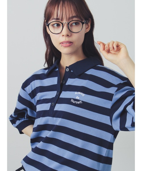 Samansa Mos2(サマンサ モスモス)の「アソートボーダーラガーシャツ(Tシャツ/カットソー・レディース・キナリ/ネイビー・F)」の9枚目の写真