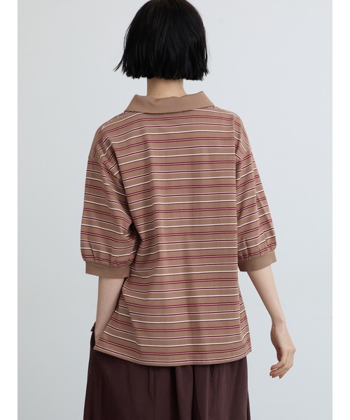 Samansa Mos2(サマンサ モスモス)の「アソートボーダーラガーシャツ(Tシャツ/カットソー・レディース・キナリ/ネイビー・F)」の16枚目の写真