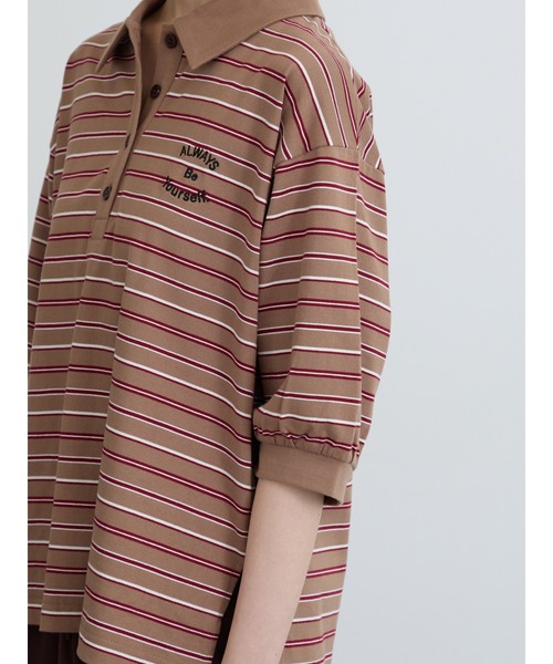 Samansa Mos2(サマンサ モスモス)の「アソートボーダーラガーシャツ(Tシャツ/カットソー・レディース・キナリ/ネイビー・F)」の19枚目の写真