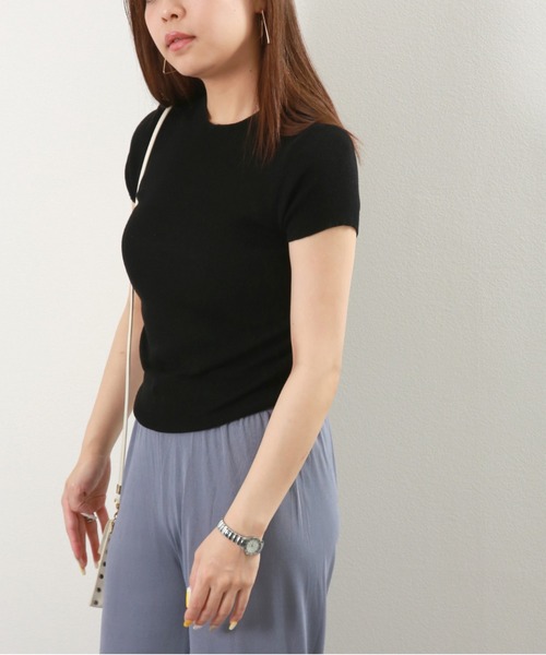 JOCOSA(ジョコサ)の「ウエストギャザー 半袖ニットトップス(ニット/セーター・レディース・ピンク/グレー/ブラック・FREE)」の12枚目の写真