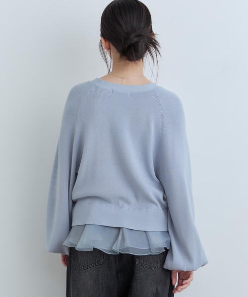 Tiny EDEN(タイニーエデン)の「【中野恵那 着用】ペプラムニットカーディガン(【2WAY】ペプラム取り外し可能)(ニット/セーター・レディース・ブルーグレー/ブラック・FREE)」の11枚目の写真