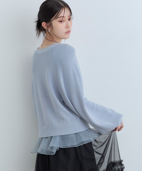 Tiny EDEN(タイニーエデン)の「【中野恵那 着用】ペプラムニットカーディガン(【2WAY】ペプラム取り外し可能)(ニット/セーター・レディース・ブルーグレー/ブラック・FREE)」の21枚目の写真