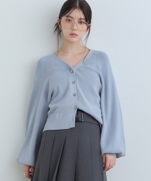 Tiny EDEN(タイニーエデン)の「【中野恵那 着用】ペプラムニットカーディガン(【2WAY】ペプラム取り外し可能)(ニット/セーター・レディース・ブルーグレー/ブラック・FREE)」の14枚目の写真