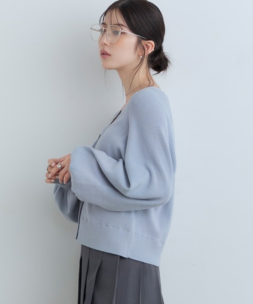 Tiny EDEN(タイニーエデン)の「【中野恵那 着用】ペプラムニットカーディガン(【2WAY】ペプラム取り外し可能)(ニット/セーター・レディース・ブルーグレー/ブラック・FREE)」の15枚目の写真