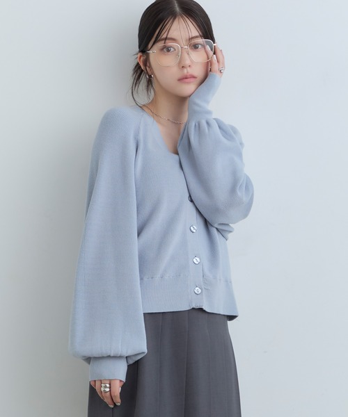 Tiny EDEN(タイニーエデン)の「【中野恵那 着用】ペプラムニットカーディガン(【2WAY】ペプラム取り外し可能)(ニット/セーター・レディース・ブルーグレー/ブラック・FREE)」の17枚目の写真