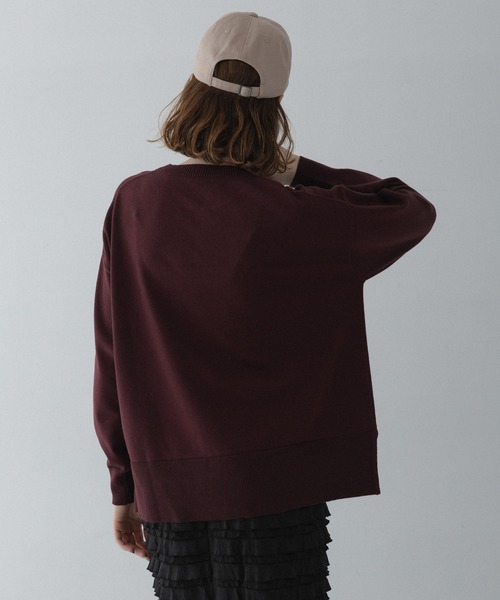URBAN RESEARCH Sonny Label(アーバンリサーチサニーレーベル)の「『一部WEB限定カラー』サイドスリットハイゲージプルオーバー(ニット/セーター・レディース・グレー系その他/グリーン系その他/バーガンディー/ブラック・FREE)」の14枚目の写真