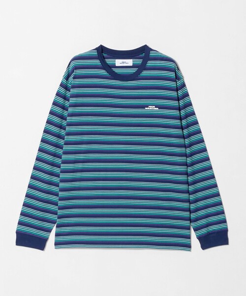 NICE WEATHER（ナイスウェザー）の「＜NICE WEATHER＞マルチボーダー ロングスリーブ Tシャツ（Tシャツ/カットソー・メンズ・ネイビー/ダークグレー・M/L/XS/S）」の2枚目の写真