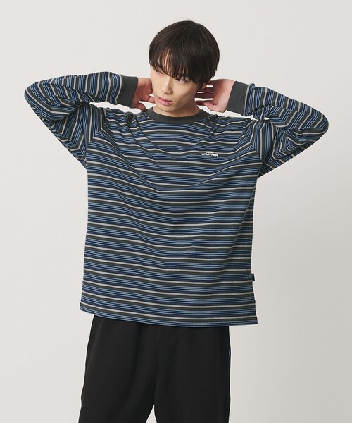 NICE WEATHER（ナイスウェザー）の「＜NICE WEATHER＞マルチボーダー ロングスリーブ Tシャツ（Tシャツ/カットソー・メンズ・ネイビー/ダークグレー・M/L/XS/S）」の3枚目の写真