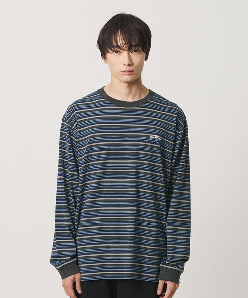 NICE WEATHER（ナイスウェザー）の「＜NICE WEATHER＞マルチボーダー ロングスリーブ Tシャツ（Tシャツ/カットソー・メンズ・ネイビー/ダークグレー・M/L/XS/S）」の7枚目の写真