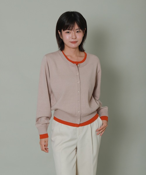 libelle more(リベル モア)の「レイヤード風配色ニットカーディガン(カーディガン/ボレロ・レディース・ブラック/ベージュ/杢グレー/ブラウン・M)」の11枚目の写真