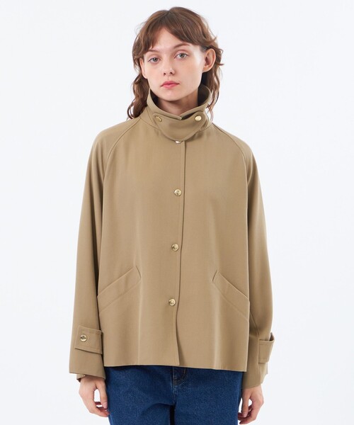 MACKINTOSH PHILOSOPHY(マッキントッシュ フィロソフィー)の「【WELBURY STUDS(ウェルベリースタッズ)】ウールギャバジン製(ステンカラーコート・レディース・ダークネイビー/ベージュ系その他・38)」の3枚目の写真
