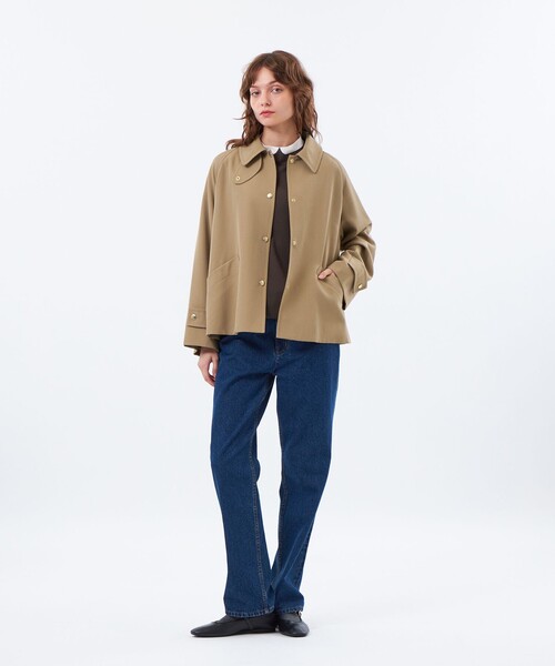 MACKINTOSH PHILOSOPHY(マッキントッシュ フィロソフィー)の「【WELBURY STUDS(ウェルベリースタッズ)】ウールギャバジン製(ステンカラーコート・レディース・ダークネイビー/ベージュ系その他・38)」の5枚目の写真