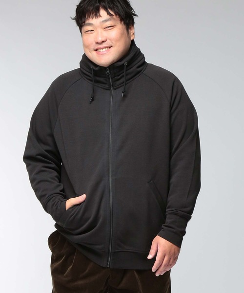 B&T CLUB(ビーティークラブ)の「トレーナー メンズ 大きいサイズ ポンチスウェット ボリュームネック レイヤードカラー ジップスウェット B&T CLUB (ビーアンドティークラブ)(スウェット・メンズ・ブラック/グレー・X2(4L~5L)/X1(3L~4L))」の7枚目の写真