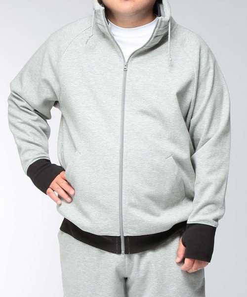 B&T CLUB(ビーティークラブ)の「トレーナー メンズ 大きいサイズ ポンチスウェット ボリュームネック レイヤードカラー ジップスウェット B&T CLUB (ビーアンドティークラブ)(スウェット・メンズ・ブラック/グレー・X2(4L~5L)/X1(3L~4L))」の9枚目の写真