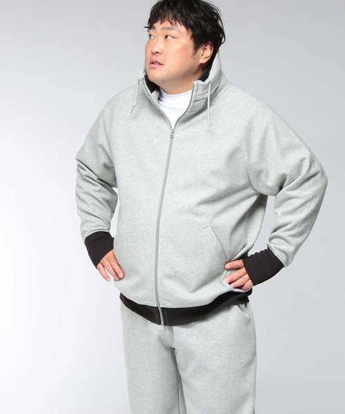 B&T CLUB(ビーティークラブ)の「トレーナー メンズ 大きいサイズ ポンチスウェット ボリュームネック レイヤードカラー ジップスウェット B&T CLUB (ビーアンドティークラブ)(スウェット・メンズ・ブラック/グレー・X2(4L~5L)/X1(3L~4L))」の10枚目の写真