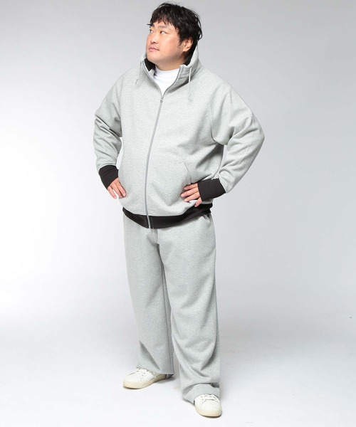 B&T CLUB(ビーティークラブ)の「トレーナー メンズ 大きいサイズ ポンチスウェット ボリュームネック レイヤードカラー ジップスウェット B&T CLUB (ビーアンドティークラブ)(スウェット・メンズ・ブラック/グレー・X2(4L~5L)/X1(3L~4L))」の11枚目の写真