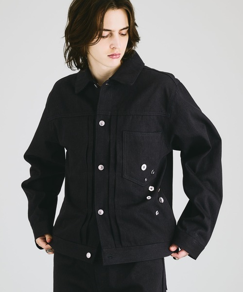 SELLE GLANT(セレグランテ)の「HEAVYWEIGHT BUTTON DESIGN DENIM JACKET / ヘビーウェイトボタンデザインデニムジャケット(デニムジャケット・メンズ・ダークグレー/ブラック/インディゴブルー・LARGE/MEDIUM/SMALL)」の1枚目の写真