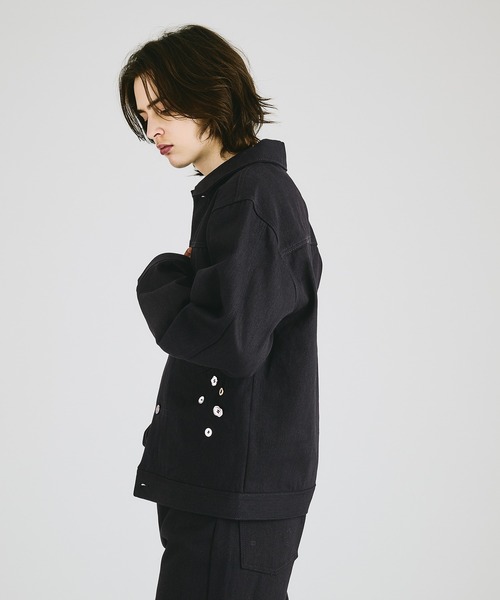 SELLE GLANT(セレグランテ)の「HEAVYWEIGHT BUTTON DESIGN DENIM JACKET / ヘビーウェイトボタンデザインデニムジャケット(デニムジャケット・メンズ・ダークグレー/ブラック/インディゴブルー・LARGE/MEDIUM/SMALL)」の8枚目の写真