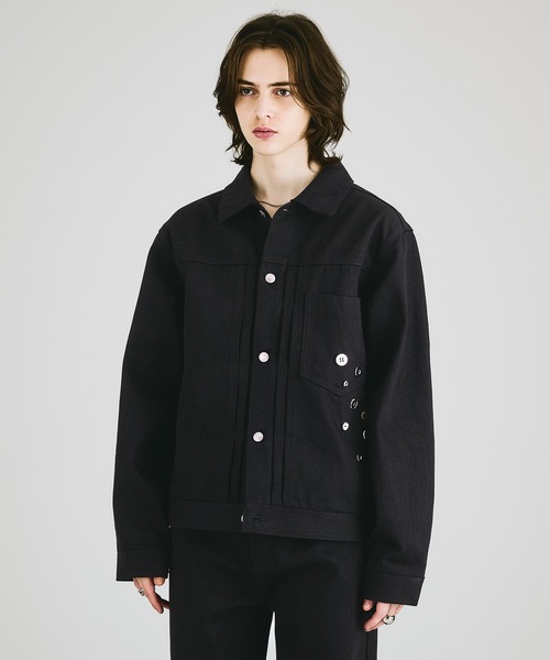 SELLE GLANT(セレグランテ)の「HEAVYWEIGHT BUTTON DESIGN DENIM JACKET / ヘビーウェイトボタンデザインデニムジャケット(デニムジャケット・メンズ・ダークグレー/ブラック/インディゴブルー・LARGE/MEDIUM/SMALL)」の5枚目の写真