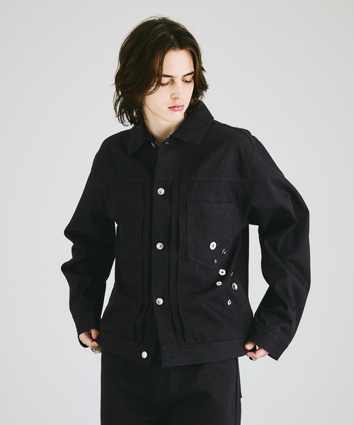 SELLE GLANT(セレグランテ)の「HEAVYWEIGHT BUTTON DESIGN DENIM JACKET / ヘビーウェイトボタンデザインデニムジャケット(デニムジャケット・メンズ・ダークグレー/ブラック/インディゴブルー・LARGE/MEDIUM/SMALL)」の6枚目の写真