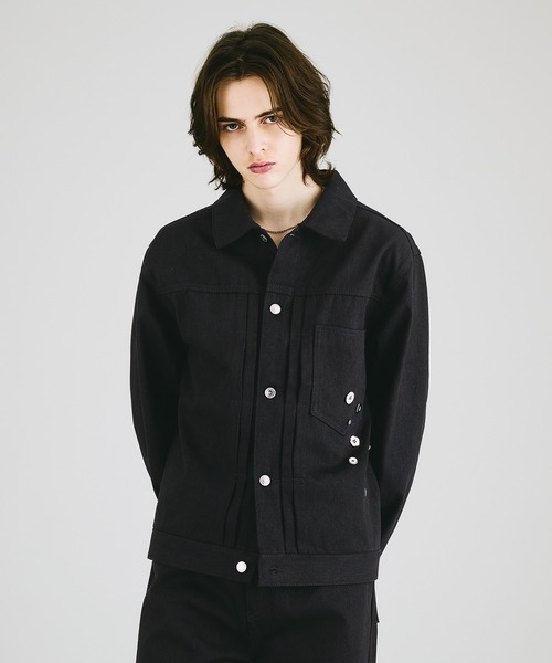SELLE GLANT(セレグランテ)の「HEAVYWEIGHT BUTTON DESIGN DENIM JACKET / ヘビーウェイトボタンデザインデニムジャケット(デニムジャケット・メンズ・ダークグレー/ブラック/インディゴブルー・LARGE/MEDIUM/SMALL)」の7枚目の写真