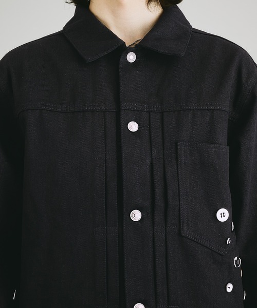 SELLE GLANT(セレグランテ)の「HEAVYWEIGHT BUTTON DESIGN DENIM JACKET / ヘビーウェイトボタンデザインデニムジャケット(デニムジャケット・メンズ・ダークグレー/ブラック/インディゴブルー・LARGE/MEDIUM/SMALL)」の18枚目の写真