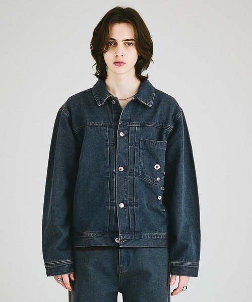 SELLE GLANT(セレグランテ)の「HEAVYWEIGHT BUTTON DESIGN DENIM JACKET / ヘビーウェイトボタンデザインデニムジャケット(デニムジャケット・メンズ・ダークグレー/ブラック/インディゴブルー・LARGE/MEDIUM/SMALL)」の21枚目の写真