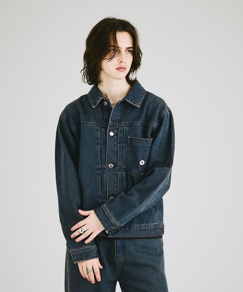 SELLE GLANT(セレグランテ)の「HEAVYWEIGHT BUTTON DESIGN DENIM JACKET / ヘビーウェイトボタンデザインデニムジャケット(デニムジャケット・メンズ・ダークグレー/ブラック/インディゴブルー・LARGE/MEDIUM/SMALL)」の22枚目の写真