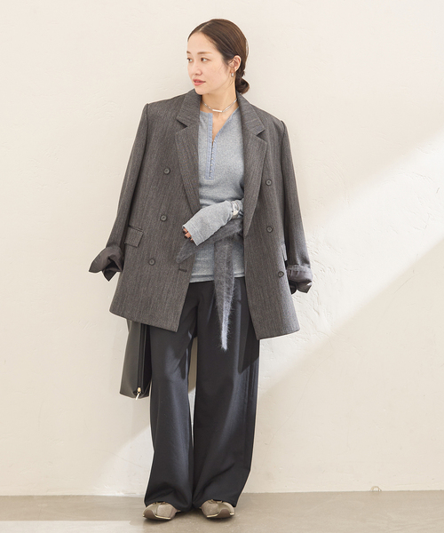 JOURNAL STANDARD（ジャーナルスタンダード）の「《追加2》シアーテレコHOOKヘンリー（Tシャツ/カットソー・レディース・ライトブルー/チャコールグレー/ブラック・FREE）」の5枚目の写真