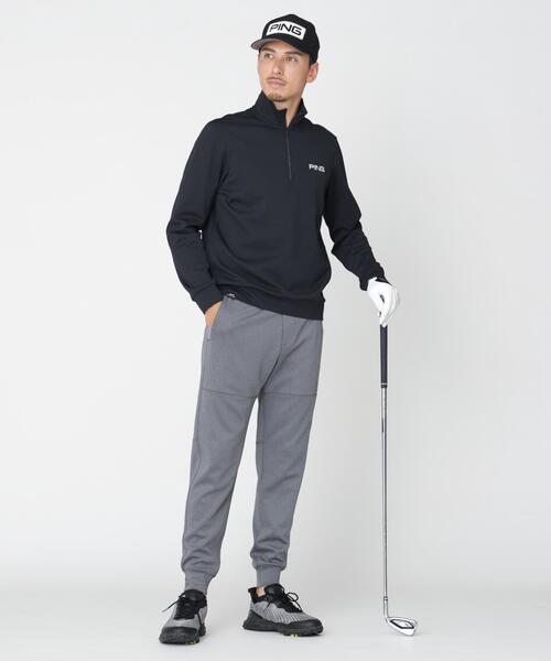PING（ピン）の「【PING APPAREL】メッシュリバーニットハーフジップカットソー (MENS)（スウェット・メンズ・カーキ/ホワイト/ベージュ/ブラック・L/LL1/S/LL/M）」の7枚目の写真