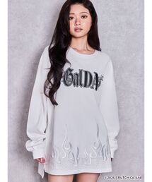 GYDA×GALFY bijou fire patternロンT