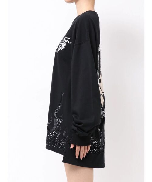 GALFY(ガルフィー)の「GYDA×GALFY bijou fire patternロンT(Tシャツ/カットソー・レディース・ブラック/オフホワイト・FREE)」の20枚目の写真