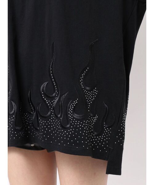 GALFY(ガルフィー)の「GYDA×GALFY bijou fire patternロンT(Tシャツ/カットソー・レディース・ブラック/オフホワイト・FREE)」の15枚目の写真