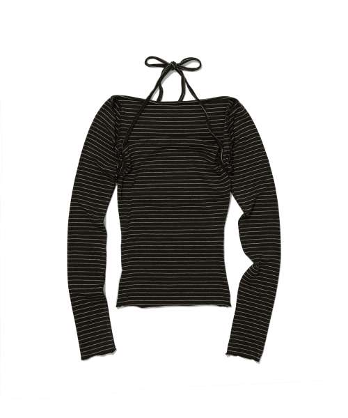 MOAA(モア)の「ストライプホルターネックボレロセット(ブラウン)(Tシャツ/カットソー・レディース・その他・SMALL/MEDIUM)」の2枚目の写真