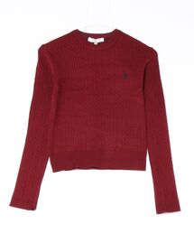 【U.S. POLO ASSN./ユーエスポロアッスン】【程よくゆとりを持たせたリラックスシルエット】ケーブルニットプルオーバー 柔らかい 軽量 ハリ感 ケーブル編み 上品 レイヤード