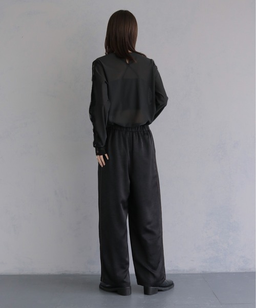 &g'aime(アンジェム)の「【&g'aime 】サテンラインパンツ Satin Side Stripe Pants(その他パンツ・レディース・ブラック/ベージュ/ブラウン・FREE)」の13枚目の写真