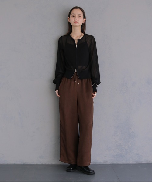 &g'aime(アンジェム)の「【&g'aime 】サテンラインパンツ Satin Side Stripe Pants(その他パンツ・レディース・ブラック/ベージュ/ブラウン・FREE)」の21枚目の写真