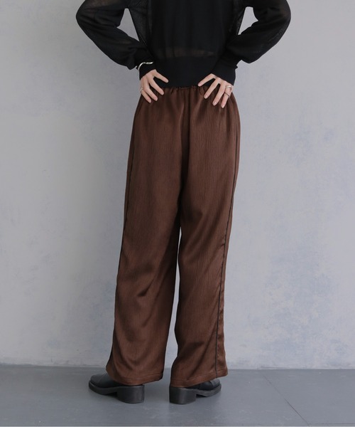 &g'aime(アンジェム)の「【&g'aime 】サテンラインパンツ Satin Side Stripe Pants(その他パンツ・レディース・ブラック/ベージュ/ブラウン・FREE)」の19枚目の写真