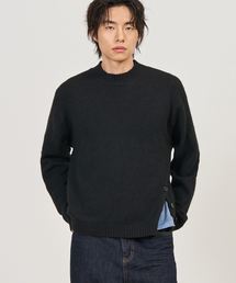 モックネック クロップドニット (BLACK)