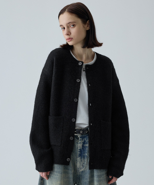 VELNUS（ベルナス）の「【VELNUS】Wool-Blend Short Crew Neck Cardigan/ウールミックスショートクルーネックカーディガン（カーディガン/ボレロ・メンズ・ブラック/ネイビー/グレー・S/M/L）」の2枚目の写真