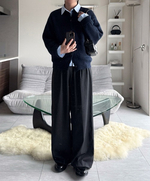 VELNUS（ベルナス）の「【VELNUS】Wool-Blend Short Crew Neck Cardigan/ウールミックスショートクルーネックカーディガン（カーディガン/ボレロ・メンズ・ブラック/ネイビー/グレー・S/M/L）」の19枚目の写真