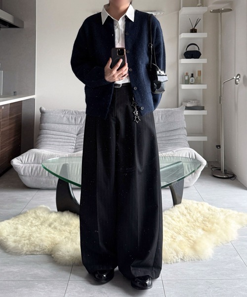 VELNUS（ベルナス）の「【VELNUS】Wool-Blend Short Crew Neck Cardigan/ウールミックスショートクルーネックカーディガン（カーディガン/ボレロ・メンズ・ブラック/ネイビー/グレー・S/M/L）」の21枚目の写真