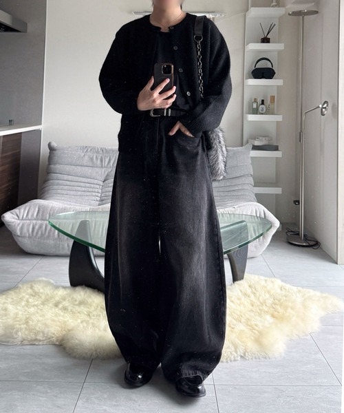 VELNUS（ベルナス）の「【VELNUS】Wool-Blend Short Crew Neck Cardigan/ウールミックスショートクルーネックカーディガン（カーディガン/ボレロ・メンズ・ブラック/ネイビー/グレー・S/M/L）」の22枚目の写真