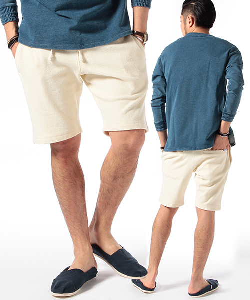 B:MING by BEAMS（ビーミングバイビームス）の「【Smart5月号掲載】RUSSEL ATHLETIC×ビーミング by ビームス / 別注 両面パイルショーツ（その他パンツ・メンズ・オフホワイト/グレー/キャメル/ネイビー・LARGE/SMALL/MEDIUM）」の2枚目の写真
