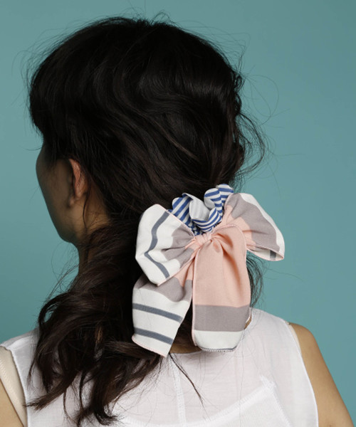 PLAIN CLOTHING（プレーンクロージング）の「マルチボーダーヘアゴム（ヘアゴム・レディース・イエロー/グリーン/ピンク・FREE）」の3枚目の写真