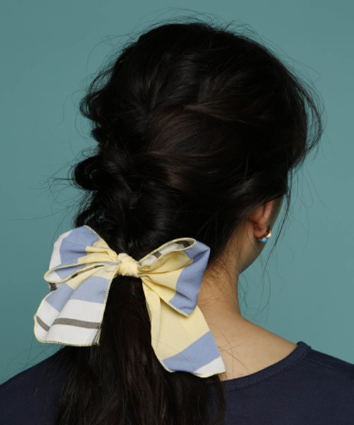 PLAIN CLOTHING（プレーンクロージング）の「マルチボーダーヘアゴム（ヘアゴム・レディース・イエロー/グリーン/ピンク・FREE）」の10枚目の写真