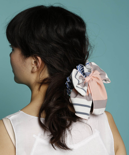 PLAIN CLOTHING（プレーンクロージング）の「マルチボーダーヘアゴム（ヘアゴム・レディース・イエロー/グリーン/ピンク・FREE）」の11枚目の写真