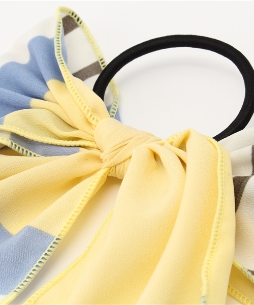 PLAIN CLOTHING（プレーンクロージング）の「マルチボーダーヘアゴム（ヘアゴム・レディース・イエロー/グリーン/ピンク・FREE）」の4枚目の写真