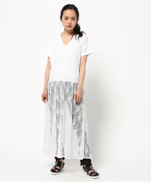 RODEO CROWNS WIDE BOWL（ロデオクラウンズワイドボウル）の「レース ドッキング ワンピース（ワンピース・レディース・ホワイト/ダークネイビー/ブラック・MEDIUM/SMALL）」の7枚目の写真