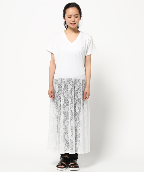 RODEO CROWNS WIDE BOWL（ロデオクラウンズワイドボウル）の「レース ドッキング ワンピース（ワンピース・レディース・ホワイト/ダークネイビー/ブラック・MEDIUM/SMALL）」の12枚目の写真